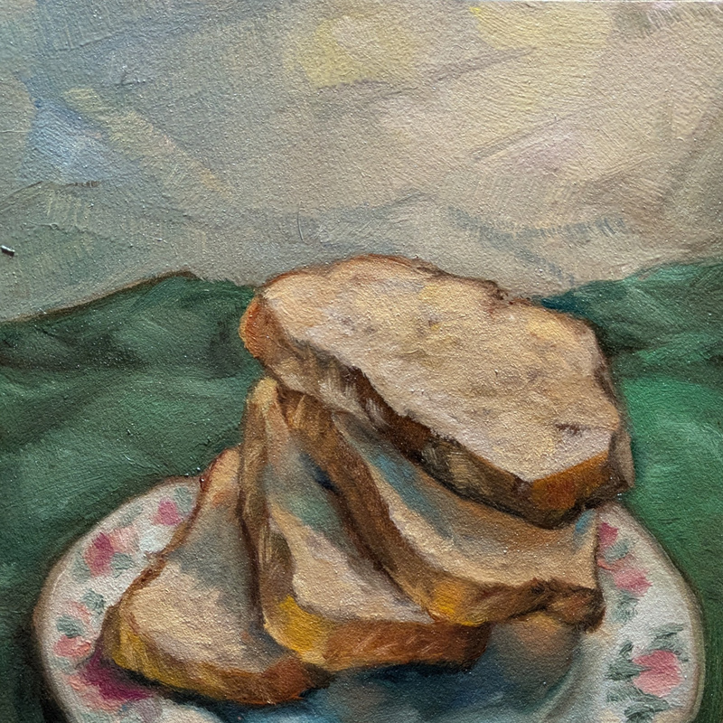 Breadplate (oil on oil paper panel, 9 in. x 12 in.)